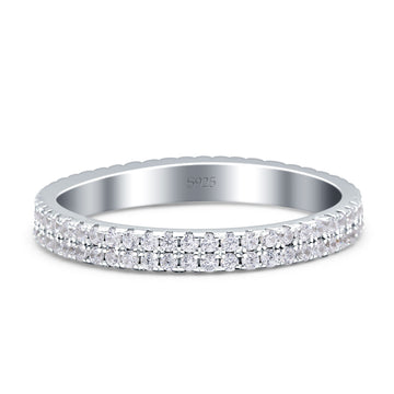 Full Eternity Ring Stackable Cubic Zirconia 925 Sterling Silver Wholesale